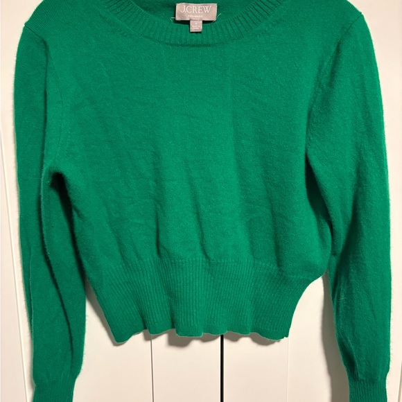 J. Crew Sweaters - J. Crew Emerald Green Cropped Cashmere-Blend Sweater